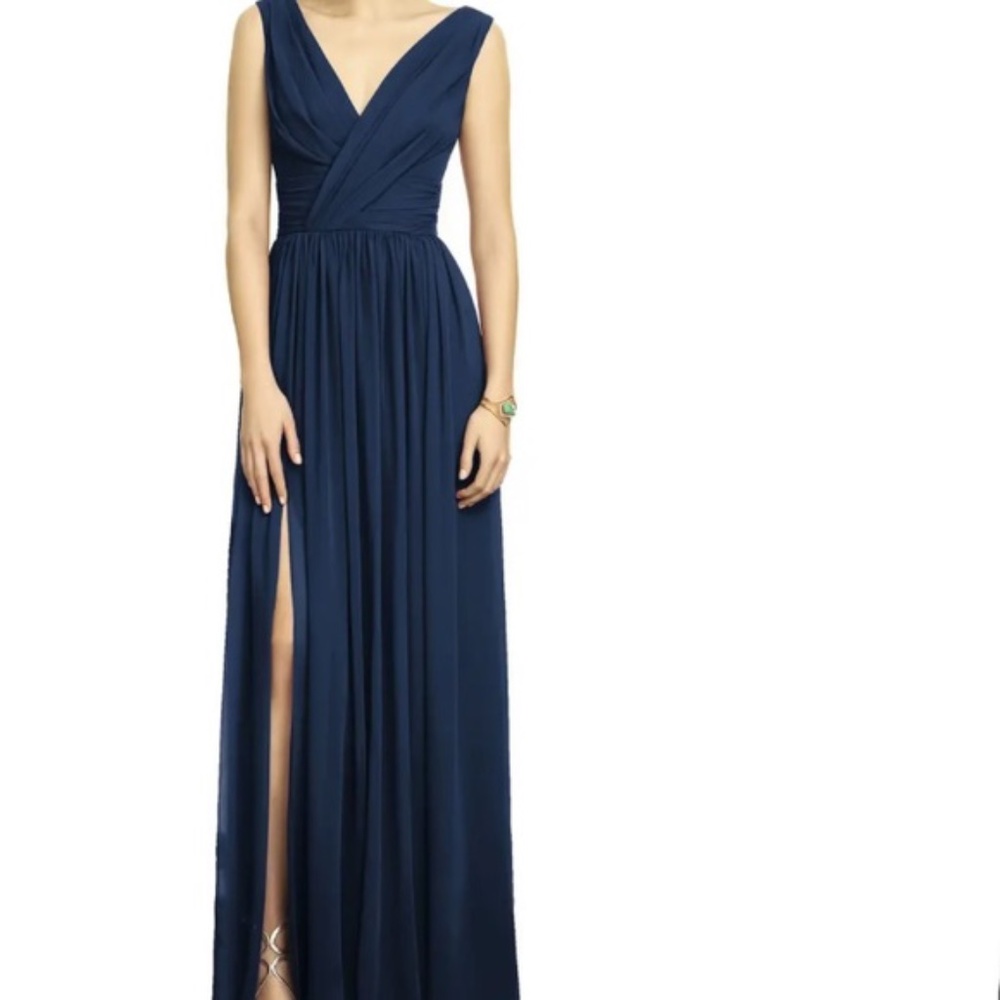 Dessy Collection Surplice Ruched Chiffon Gown